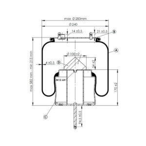 INS.ASP.0283 Air spring, with steel piston