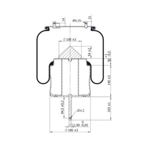 INS.ASP.0357 Air spring, with steel piston