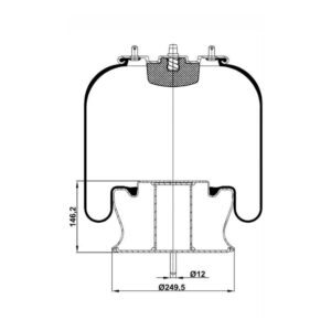 INS.ASP.0367 Air spring, with steel piston