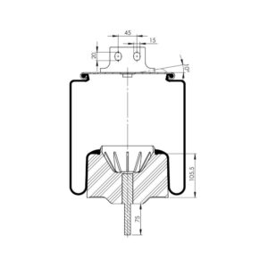 INS.ASP.0128 Air spring, with plastic piston