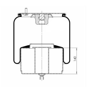 INS.ASP.0295 Air spring, with steel piston