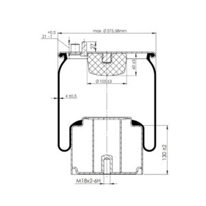 INS.ASP.0165 Air spring, with steel piston