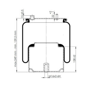 INS.ASP.0317 Air spring, with steel piston