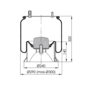 INS.ASP.0325 Air spring, with steel piston