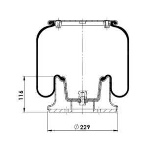 INS.ASP.0371 Air spring, with steel piston
