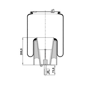 INS.ASP.0364 Air spring, with plastic piston