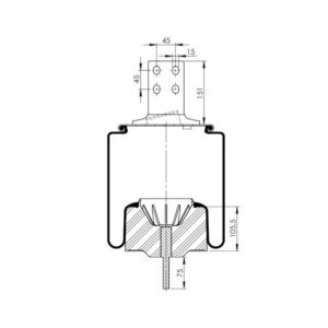 INS.ASP.0126 Air spring, with plastic piston